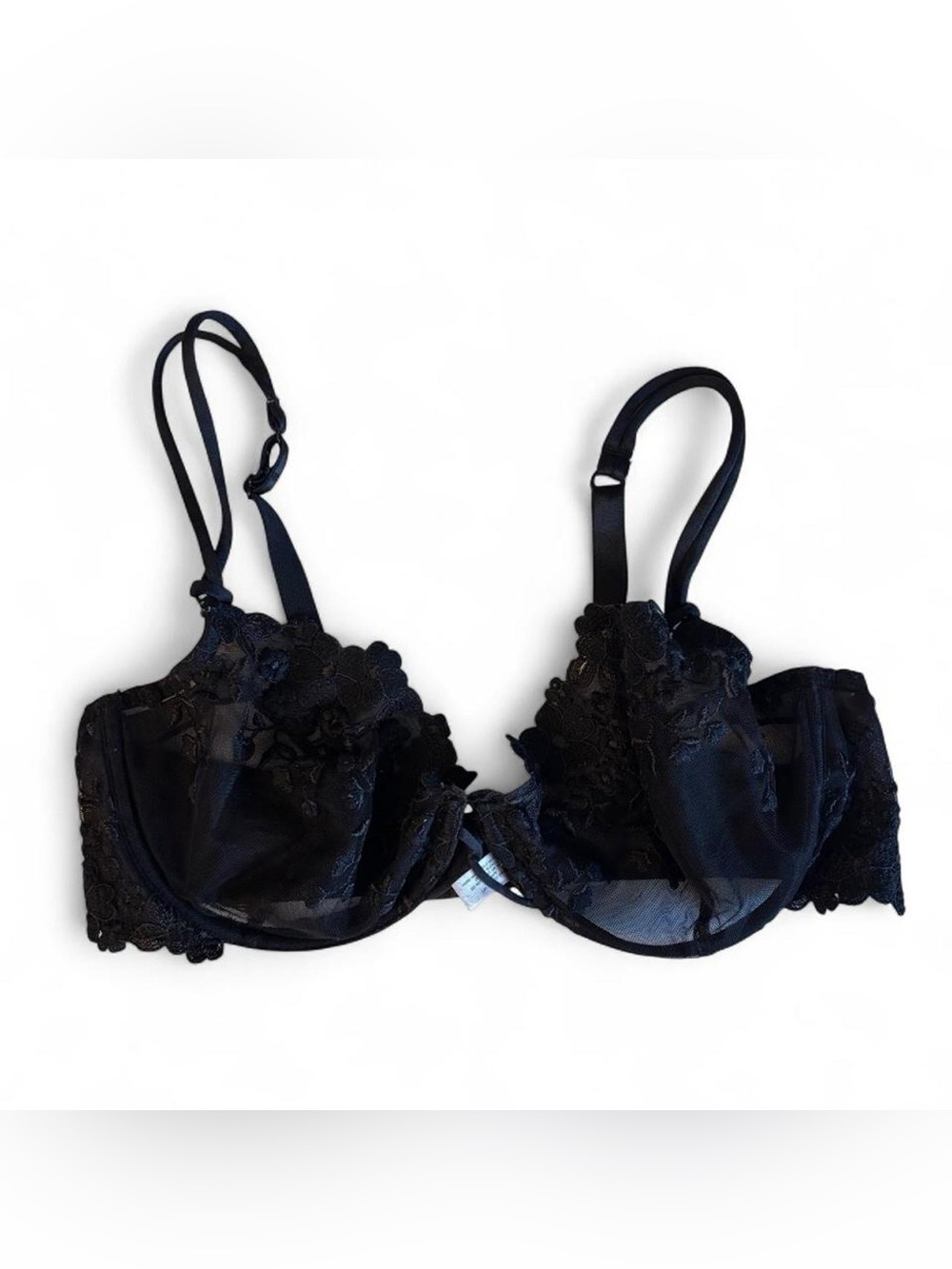 Y2K 2006 Victoria's Secret Angels Black
Floral Lace Bra 38D